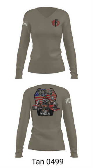 Womens Long Sleeve Vneck Shirt, Newport Fire Dept, Fire Department, Teamtime, Team time, sublimation, custom sports apparel, team uniforms, spirit wear, spiritwear, sports uniforms, custom shirts, team store, custom team store, fundraiser sports, apparel fundraiser