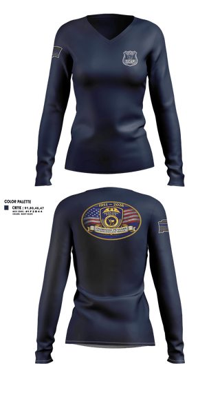 Womens Long Sleeve Vneck Shirt, Suffolk county auxiliary police, Police, Teamtime, Team time, sublimation, custom sports apparel, team uniforms, spirit wear, spiritwear, sports uniforms, custom shirts, team store, custom team store, fundraiser sports, apparel fundraiser