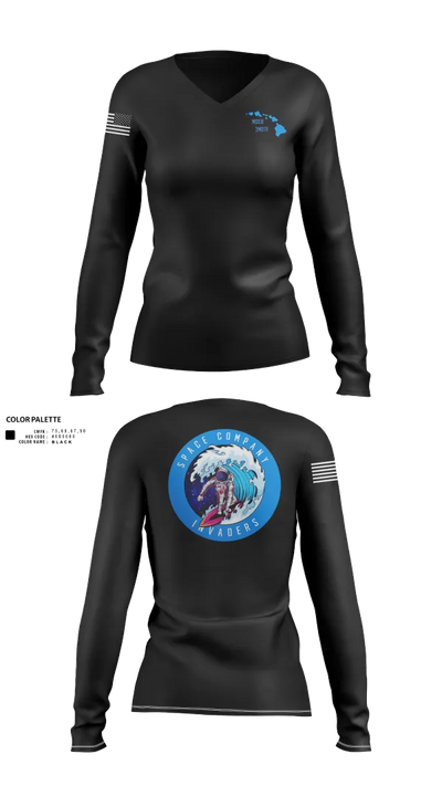 Space Company 60044463 Women's Long Sleeve V-neck Shirt - 21