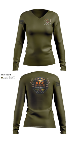 Womens Long Sleeve Vneck Shirt, RDC Outdoors, Police, Teamtime, Team time, sublimation, custom sports apparel, team uniforms, spirit wear, spiritwear, sports uniforms, custom shirts, team store, custom team store, fundraiser sports, apparel fundraiser