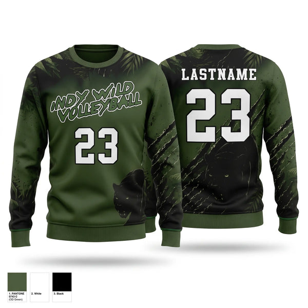 Crew Neck Sweatshirt, Indy Wild, Men's Volleyball, Teamtime, Team time, sublimation, custom sports apparel, team uniforms, spirit wear, spiritwear, sports uniforms, custom shirts, team store, custom team store, fundraiser sports, apparel fundraiser
