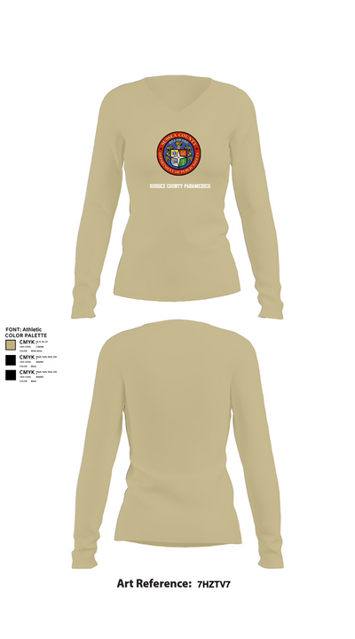 Sussex County Paramedics 80974460 Women's Long Sleeve V-neck Shirt - 82