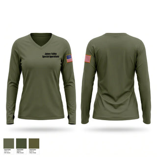 Womens Long Sleeve Vneck Shirt, James Valley Special Operations, Police, Teamtime, Team time, sublimation, custom sports apparel, team uniforms, spirit wear, spiritwear, sports uniforms, custom shirts, team store, custom team store, fundraiser sports, apparel fundraiser
