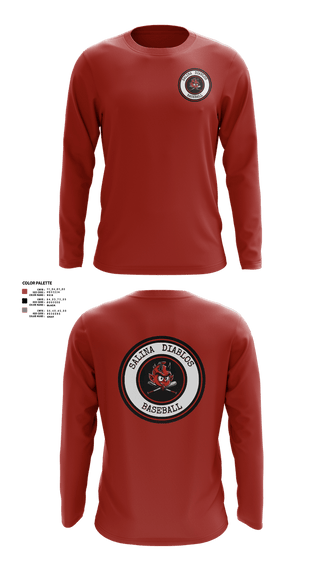 Long Sleeve Performance Shirt, Salina Diablos Baseball, Baseball, Teamtime, Team time, sublimation, custom sports apparel, team uniforms, spirit wear, spiritwear, sports uniforms, custom shirts, team store, custom team store, fundraiser sports, apparel fundraiser