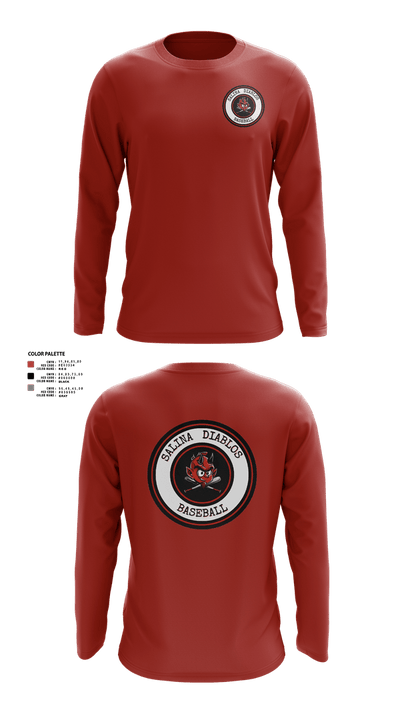 Salina Diablos Baseball 57392118 Long Sleeve Performance Shirt 1