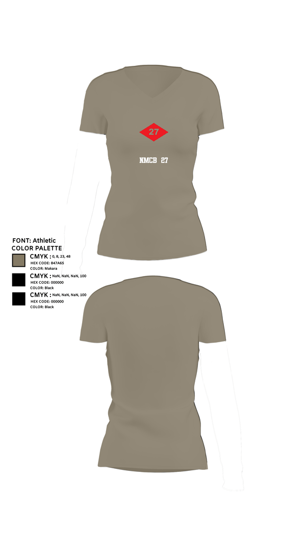 Womens Short Sleeve Vneck Shirt, NMCB  27, Navy, Teamtime, Team time, sublimation, custom sports apparel, team uniforms, spirit wear, spiritwear, sports uniforms, custom shirts, team store, custom team store, fundraiser sports, apparel fundraiser