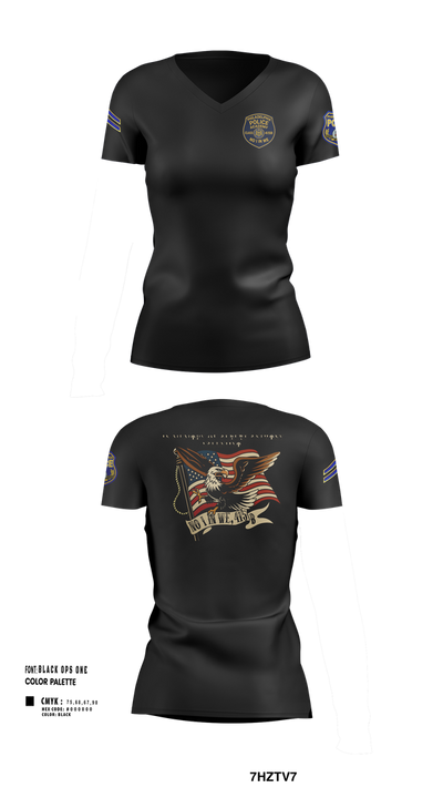 Philadelphia Police 64135919 Women's Short Sleeve V-neck Shirt - 101