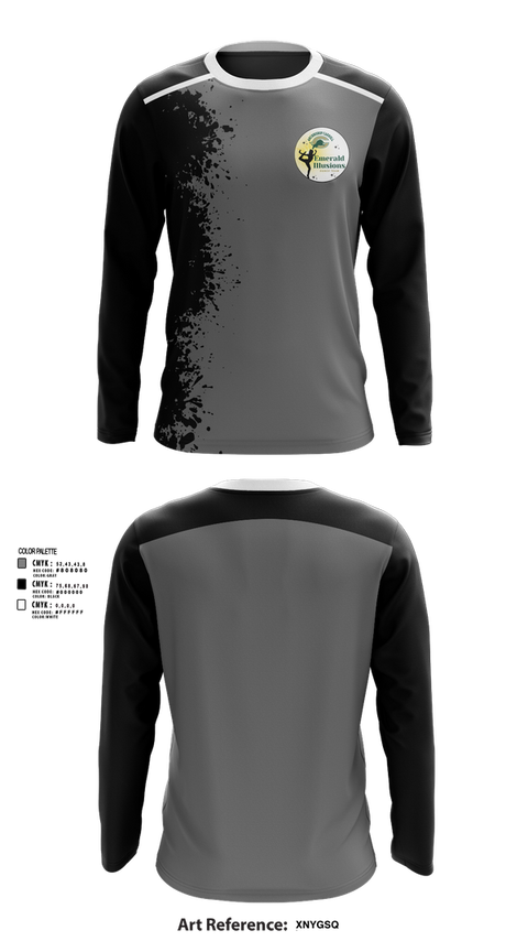 Long Sleeve Performance Shirt, Emerald Illusions Dance Team, Spirit Store, Teamtime, Team time, sublimation, custom sports apparel, team uniforms, spirit wear, spiritwear, sports uniforms, custom shirts, team store, custom team store, fundraiser sports, apparel fundraiser