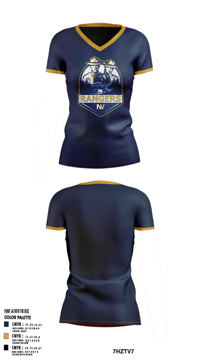 Naches Valley Ranger Basketball Women's Short Sleeve V-neck Shirt - 3