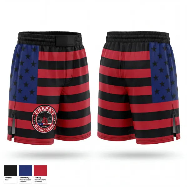 Fight Shorts, Chapa’s Boxing Team, , Teamtime, Team time, sublimation, custom sports apparel, team uniforms, spirit wear, spiritwear, sports uniforms, custom shirts, team store, custom team store, fundraiser sports, apparel fundraiser