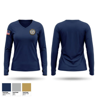 Womens Long Sleeve Vneck Shirt, Carroll Police Department, Police, Teamtime, Team time, sublimation, custom sports apparel, team uniforms, spirit wear, spiritwear, sports uniforms, custom shirts, team store, custom team store, fundraiser sports, apparel fundraiser