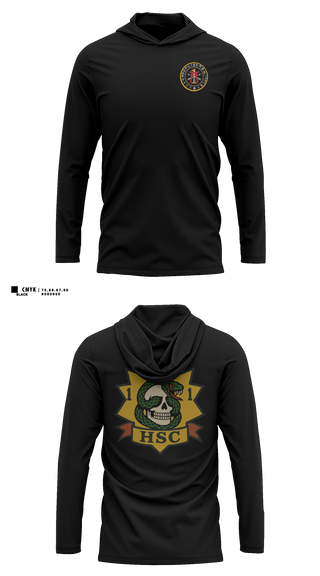 Long Sleeve Hooded Sun Shirt, HSC 1-1 SFG(A), Army, Teamtime, Team time, sublimation, custom sports apparel, team uniforms, spirit wear, spiritwear, sports uniforms, custom shirts, team store, custom team store, fundraiser sports, apparel fundraiser