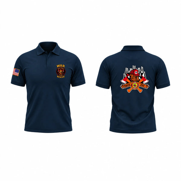 Short Sleeve Performance Polo, War volunteer fire department, Fire Department, Teamtime, Team time, sublimation, custom sports apparel, team uniforms, spirit wear, spiritwear, sports uniforms, custom shirts, team store, custom team store, fundraiser sports, apparel fundraiser