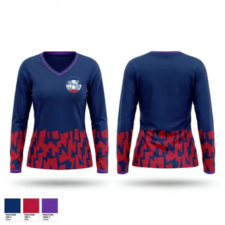 Womens Long Sleeve Vneck Shirt, Showtime, Softball, Teamtime, Team time, sublimation, custom sports apparel, team uniforms, spirit wear, spiritwear, sports uniforms, custom shirts, team store, custom team store, fundraiser sports, apparel fundraiser