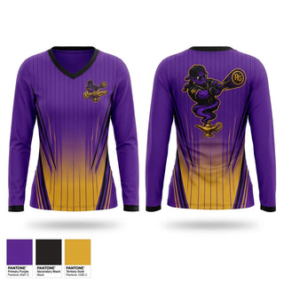 Womens Long Sleeve Vneck Shirt, Rim Genie, Softball, Teamtime, Team time, sublimation, custom sports apparel, team uniforms, spirit wear, spiritwear, sports uniforms, custom shirts, team store, custom team store, fundraiser sports, apparel fundraiser