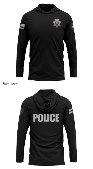 Long Sleeve hooded sunshirt, Nashville Police Department, IL, Police, Teamtime, Team time, sublimation, custom sports apparel, team uniforms, spirit wear, spiritwear, sports uniforms, custom shirts, team store, custom team store, fundraiser sports, apparel fundraiser