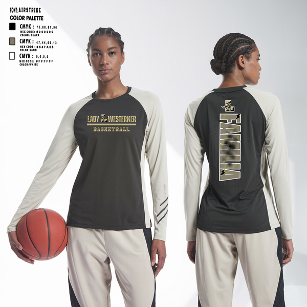 Long Sleeve Performance Shirt, Lubbock High Lady Westerners, Women's Basketball, Teamtime, Team time, sublimation, custom sports apparel, team uniforms, spirit wear, spiritwear, sports uniforms, custom shirts, team store, custom team store, fundraiser sports, apparel fundraiser