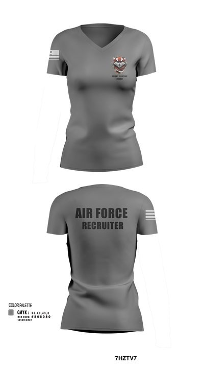 336 RCS F Flight 15570054 Women's Short Sleeve V-neck Shirt - 102