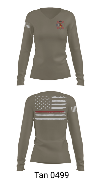 Amarillo Fire Department 46109960 Women's Long Sleeve V-neck Shirt - 77