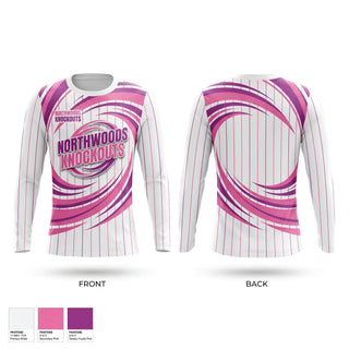 Long Sleeve Performance Shirt, Northwoods Knockouts, Softball, Teamtime, Team time, sublimation, custom sports apparel, team uniforms, spirit wear, spiritwear, sports uniforms, custom shirts, team store, custom team store, fundraiser sports, apparel fundraiser