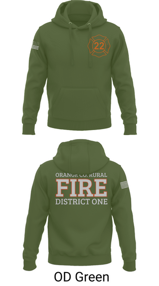 Hoodie, Orange County Rural District 1 Fire Department, , Teamtime, Team time, sublimation, custom sports apparel, team uniforms, spirit wear, spiritwear, sports uniforms, custom shirts, team store, custom team store, fundraiser sports, apparel fundraiser