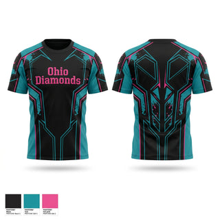 Soft Poly Tee Cotton Like Feel, Ohio Diamonds, Softball, Teamtime, Team time, sublimation, custom sports apparel, team uniforms, spirit wear, spiritwear, sports uniforms, custom shirts, team store, custom team store, fundraiser sports, apparel fundraiser