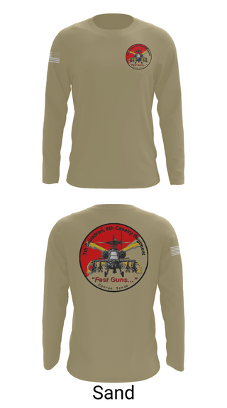 Long Sleeve Performance Shirt, 7th Squadron, Sixth Cavalry Regiment, , Teamtime, Team time, sublimation, custom sports apparel, team uniforms, spirit wear, spiritwear, sports uniforms, custom shirts, team store, custom team store, fundraiser sports, apparel fundraiser