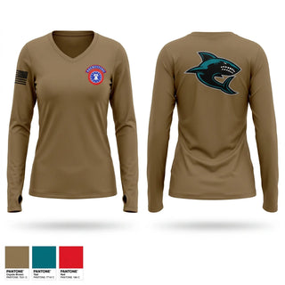 Womens Long Sleeve Vneck Shirt, San Diego North Recruiting Company, Army, Teamtime, Team time, sublimation, custom sports apparel, team uniforms, spirit wear, spiritwear, sports uniforms, custom shirts, team store, custom team store, fundraiser sports, apparel fundraiser