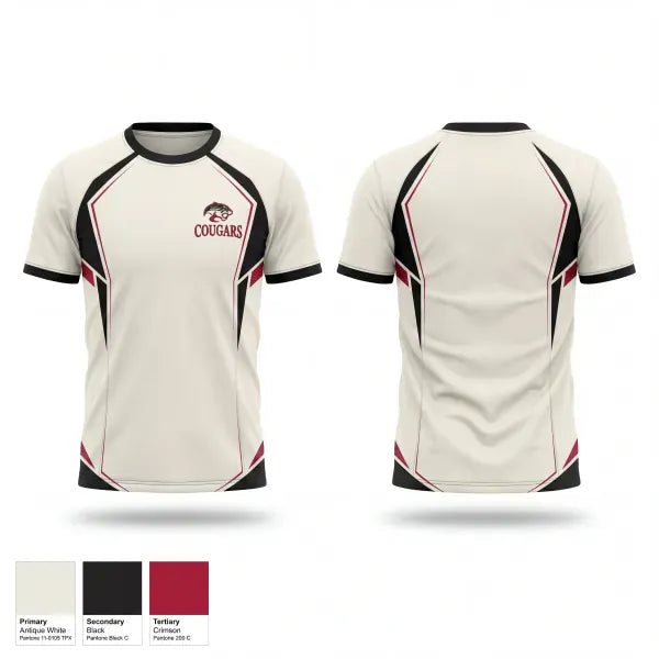 Old School Cotton Feel Shirt, Cougars, Men's Basketball, Teamtime, Team time, sublimation, custom sports apparel, team uniforms, spirit wear, spiritwear, sports uniforms, custom shirts, team store, custom team store, fundraiser sports, apparel fundraiser