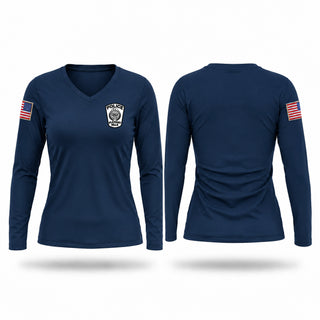 Womens Long Sleeve Vneck Shirt, PHPD, Police, Teamtime, Team time, sublimation, custom sports apparel, team uniforms, spirit wear, spiritwear, sports uniforms, custom shirts, team store, custom team store, fundraiser sports, apparel fundraiser