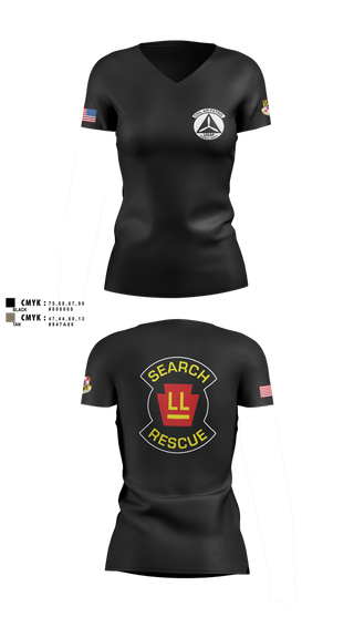 Womens Short Sleeve Vneck Shirt, Wicomico Composite Squadron, Air Force, Teamtime, Team time, sublimation, custom sports apparel, team uniforms, spirit wear, spiritwear, sports uniforms, custom shirts, team store, custom team store, fundraiser sports, apparel fundraiser