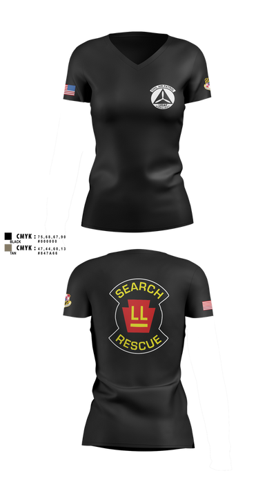 Wicomico Composite Squadron 95432076 Women's Short Sleeve V-neck Shirt - 1