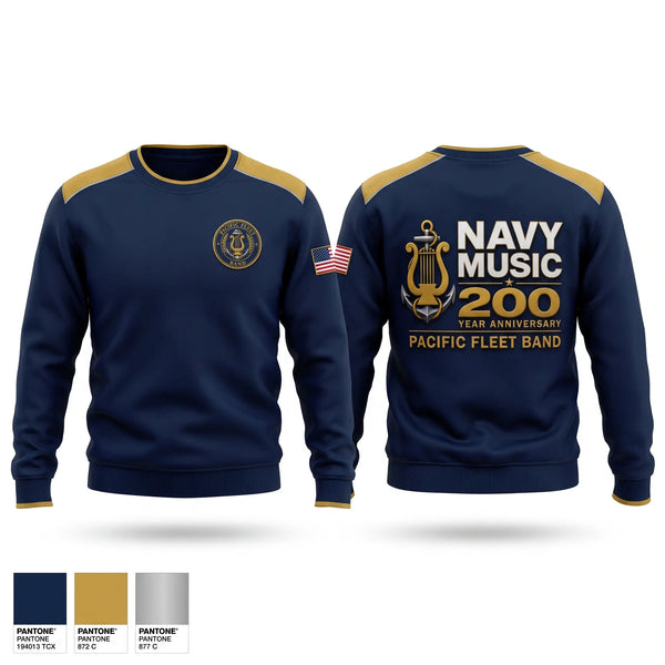 Crew Neck Sweatshirt, Pacific Fleet Band, Navy, Teamtime, Team time, sublimation, custom sports apparel, team uniforms, spirit wear, spiritwear, sports uniforms, custom shirts, team store, custom team store, fundraiser sports, apparel fundraiser