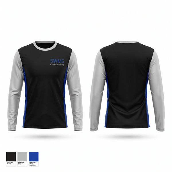 Long Sleeve Performance Shirt, SWMS cheerleading, Cheer, Teamtime, Team time, sublimation, custom sports apparel, team uniforms, spirit wear, spiritwear, sports uniforms, custom shirts, team store, custom team store, fundraiser sports, apparel fundraiser