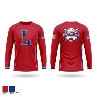 Long Sleeve Performance Shirt, Lakewood Youth Baseball Association, Baseball, Teamtime, Team time, sublimation, custom sports apparel, team uniforms, spirit wear, spiritwear, sports uniforms, custom shirts, team store, custom team store, fundraiser sports, apparel fundraiser
