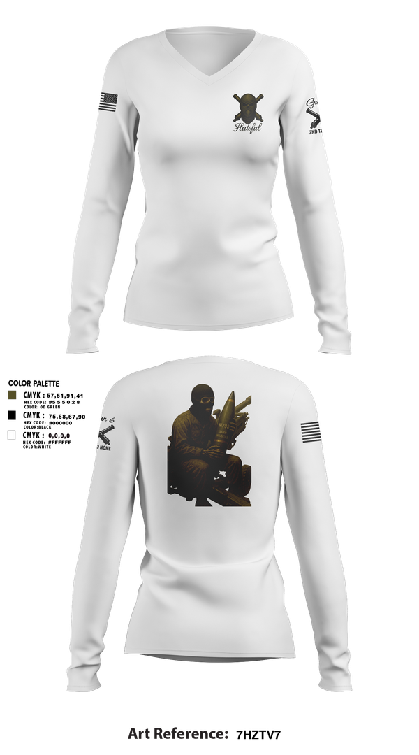 Womens Long Sleeve Vneck Shirt, Hateful Hotel 2nd Plt, , Teamtime, Team time, sublimation, custom sports apparel, team uniforms, spirit wear, spiritwear, sports uniforms, custom shirts, team store, custom team store, fundraiser sports, apparel fundraiser