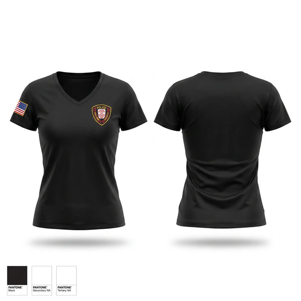 Womens Short Sleeve Vneck Shirt, Ocean Springs Police Department, Police, Teamtime, Team time, sublimation, custom sports apparel, team uniforms, spirit wear, spiritwear, sports uniforms, custom shirts, team store, custom team store, fundraiser sports, apparel fundraiser