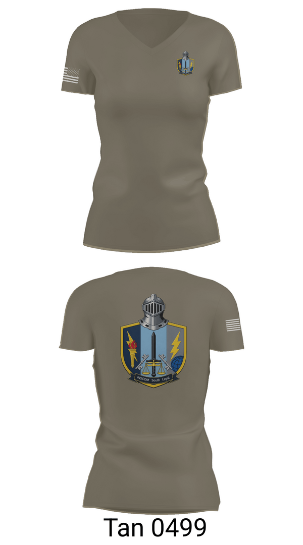 Womens Short Sleeve Vneck Shirt, INSCOM South Legal, Army, Teamtime, Team time, sublimation, custom sports apparel, team uniforms, spirit wear, spiritwear, sports uniforms, custom shirts, team store, custom team store, fundraiser sports, apparel fundraiser