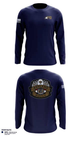 Long Sleeve Performance Shirt, Ashland Police Department, Police, Teamtime, Team time, sublimation, custom sports apparel, team uniforms, spirit wear, spiritwear, sports uniforms, custom shirts, team store, custom team store, fundraiser sports, apparel fundraiser