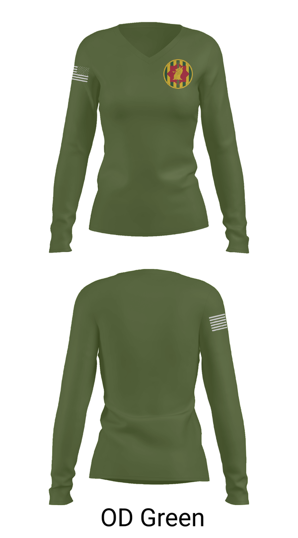 Womens Long Sleeve Vneck Shirt, 89th military police brigade, , Teamtime, Team time, sublimation, custom sports apparel, team uniforms, spirit wear, spiritwear, sports uniforms, custom shirts, team store, custom team store, fundraiser sports, apparel fundraiser