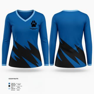 Womens Long Sleeve Vneck Shirt, team name, Women's Basketball, Teamtime, Team time, sublimation, custom sports apparel, team uniforms, spirit wear, spiritwear, sports uniforms, custom shirts, team store, custom team store, fundraiser sports, apparel fundraiser