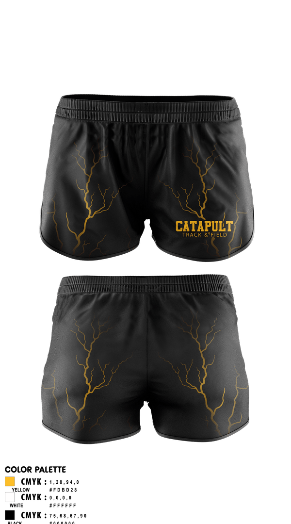 Womens Shorts, Catapult Track & Field, Track & Field, Teamtime, Team time, sublimation, custom sports apparel, team uniforms, spirit wear, spiritwear, sports uniforms, custom shirts, team store, custom team store, fundraiser sports, apparel fundraiser
