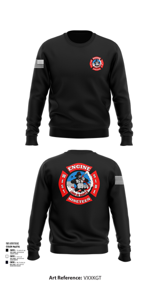 Crew Neck Sweatshirt, Station 19, Fire Department, Teamtime, Team time, sublimation, custom sports apparel, team uniforms, spirit wear, spiritwear, sports uniforms, custom shirts, team store, custom team store, fundraiser sports, apparel fundraiser