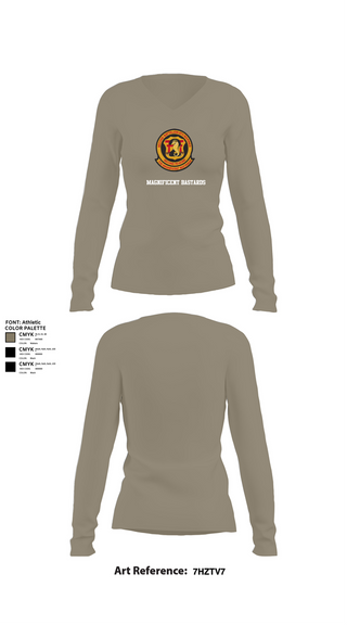 Womens Long Sleeve Vneck Shirt, Magnificent bastards, , Teamtime, Team time, sublimation, custom sports apparel, team uniforms, spirit wear, spiritwear, sports uniforms, custom shirts, team store, custom team store, fundraiser sports, apparel fundraiser