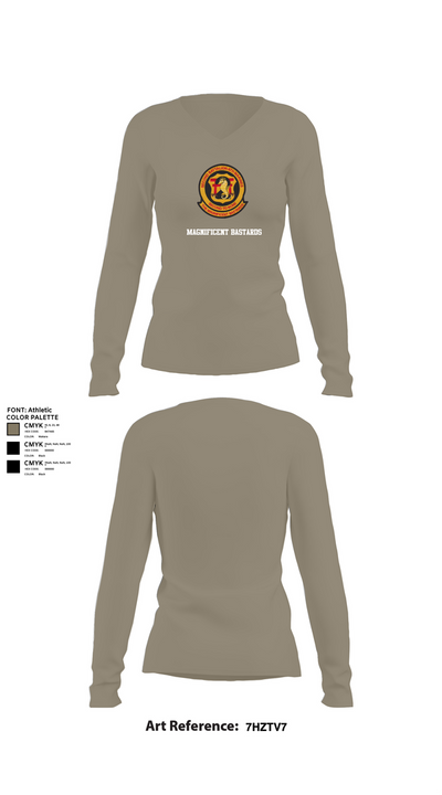 Magnificent bastards 27505794 Women's Long Sleeve V-neck Shirt - 62
