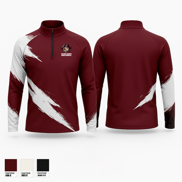 Quarter Zip Jacket, Pulaski County Cross Country, Cross Country, Teamtime, Team time, sublimation, custom sports apparel, team uniforms, spirit wear, spiritwear, sports uniforms, custom shirts, team store, custom team store, fundraiser sports, apparel fundraiser