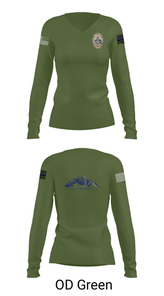 Women's Long Sleeve Vneck Shirt, Eagle Police Department, Police, Teamtime, Team time, sublimation, custom sports apparel, team uniforms, spirit wear, spiritwear, sports uniforms, custom shirts, team store, custom team store, fundraiser sports, apparel fundraiser