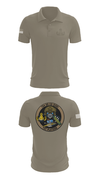 Short Sleeve Performance Polo, 1PLT 754th OD CO (EOD), Army, Teamtime, Team time, sublimation, custom sports apparel, team uniforms, spirit wear, spiritwear, sports uniforms, custom shirts, team store, custom team store, fundraiser sports, apparel fundraiser