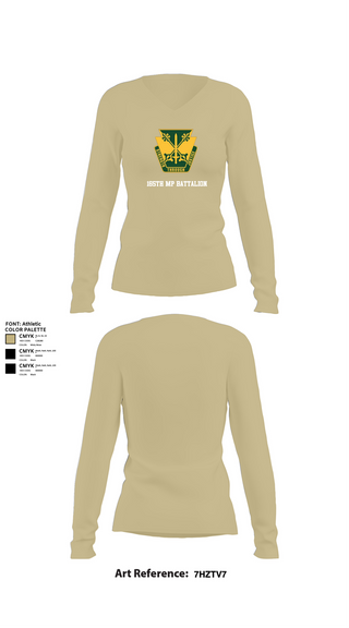 Womens Long Sleeve Vneck Shirt, 165th MP Battalion, , Teamtime, Team time, sublimation, custom sports apparel, team uniforms, spirit wear, spiritwear, sports uniforms, custom shirts, team store, custom team store, fundraiser sports, apparel fundraiser