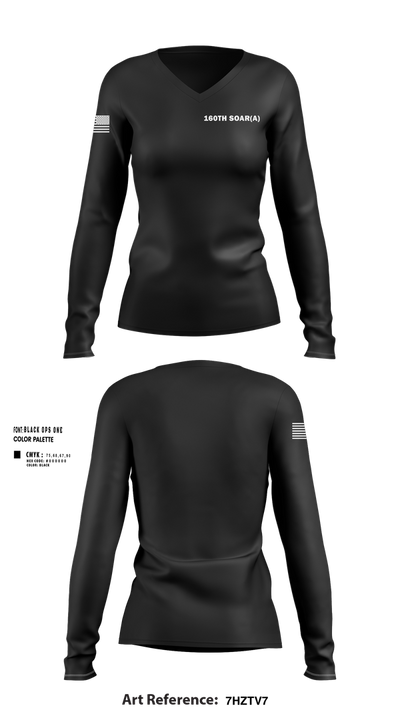 160th SOAR(A) 63406705 Women's Long Sleeve V-neck Shirt - 101